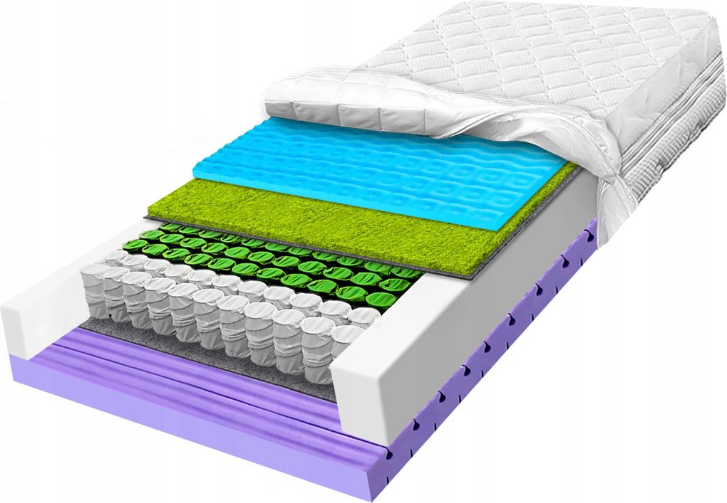 Taštičkový matrac 170x200 tvrdý s morskou trávou, priedušný H3 H4 23 cm