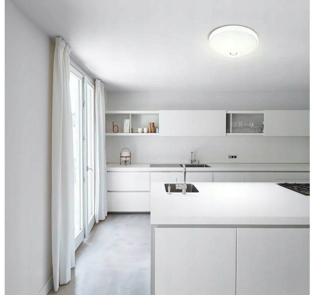 ECOLIGHT LED stropné svietidlo 2xE27 s pohybovým senzorom - sklo