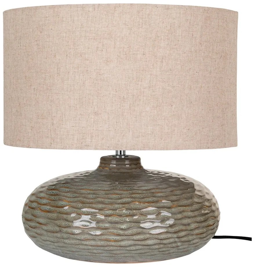 Khaki keramická stolová lampa s textilným tienidlom (výška 44 cm) Oldham – House Nordic