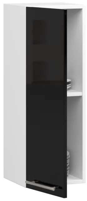 Horná kuchynská skrinka OLIWIA W 30 H720 biela / čierna, lesk