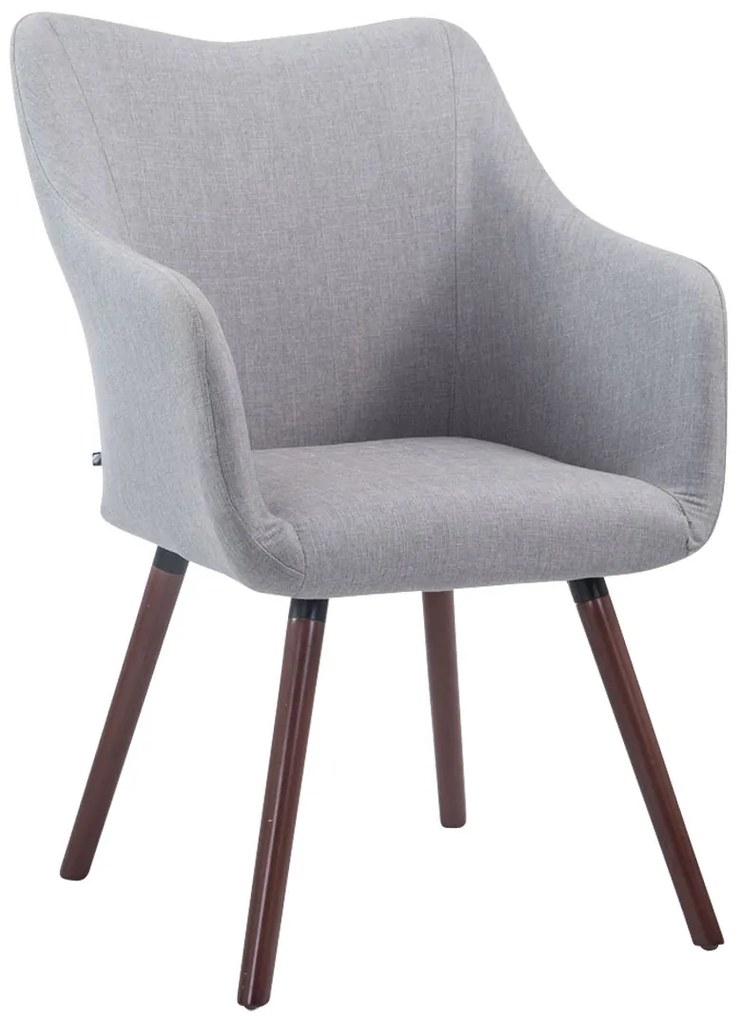Design-Shop Stolička Mack látka, nohy orech - Sivá