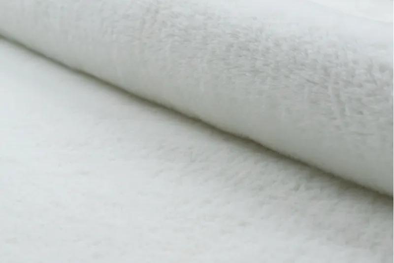 Okrúhly koberec BUNNY biely, imitácia králičej kožušiny