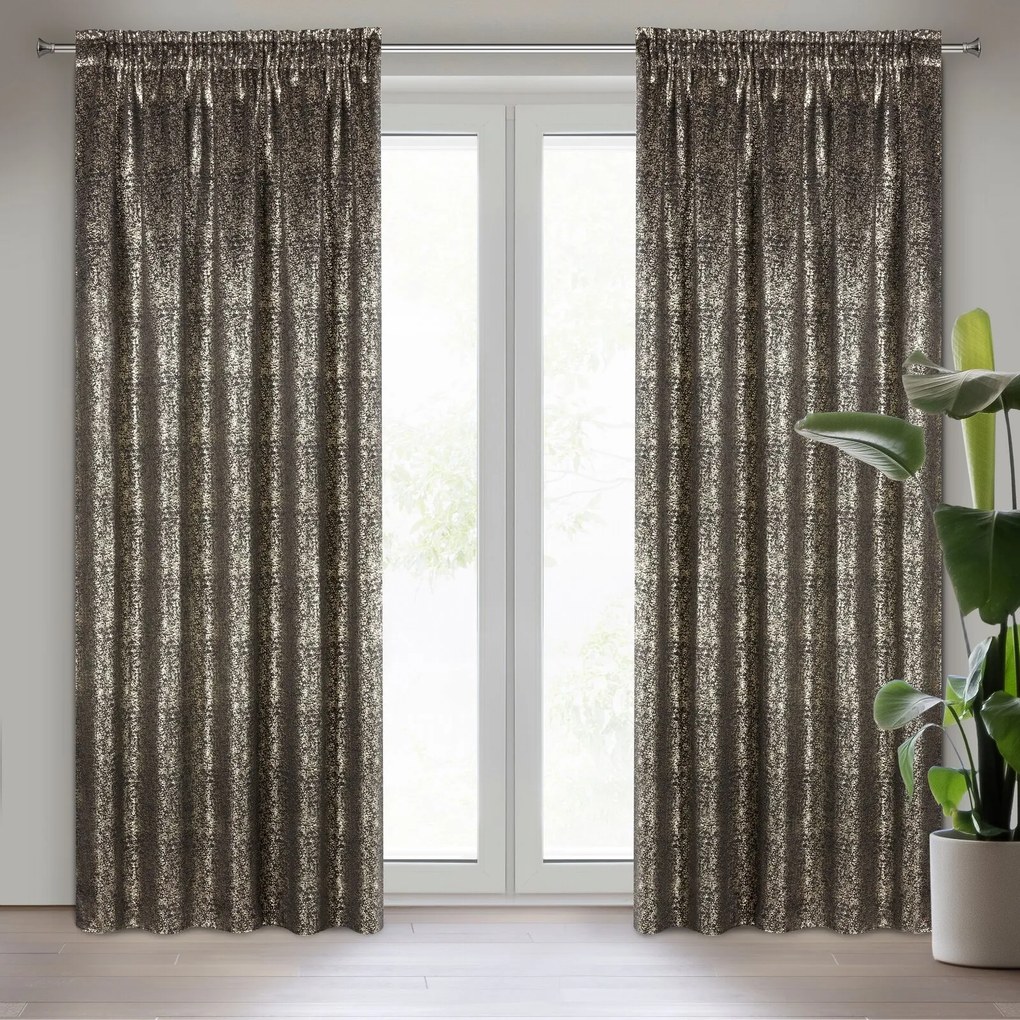 ZATEMŇOVACÍ ZÁVES NA PÁSKE EBRU 135X270 CM ČIERNA