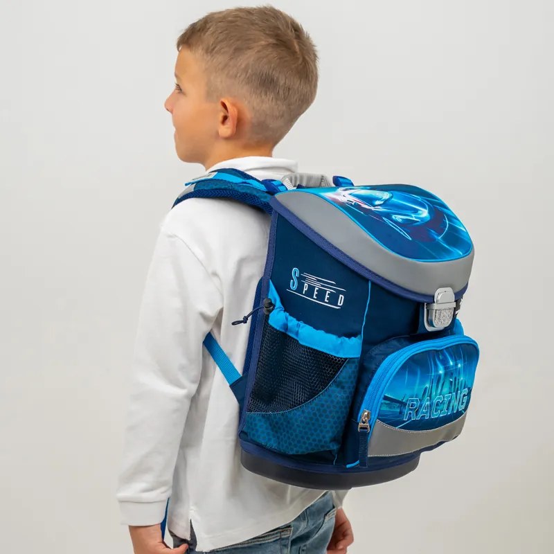 Školský set BELMIL Racing Blue Neon Mini