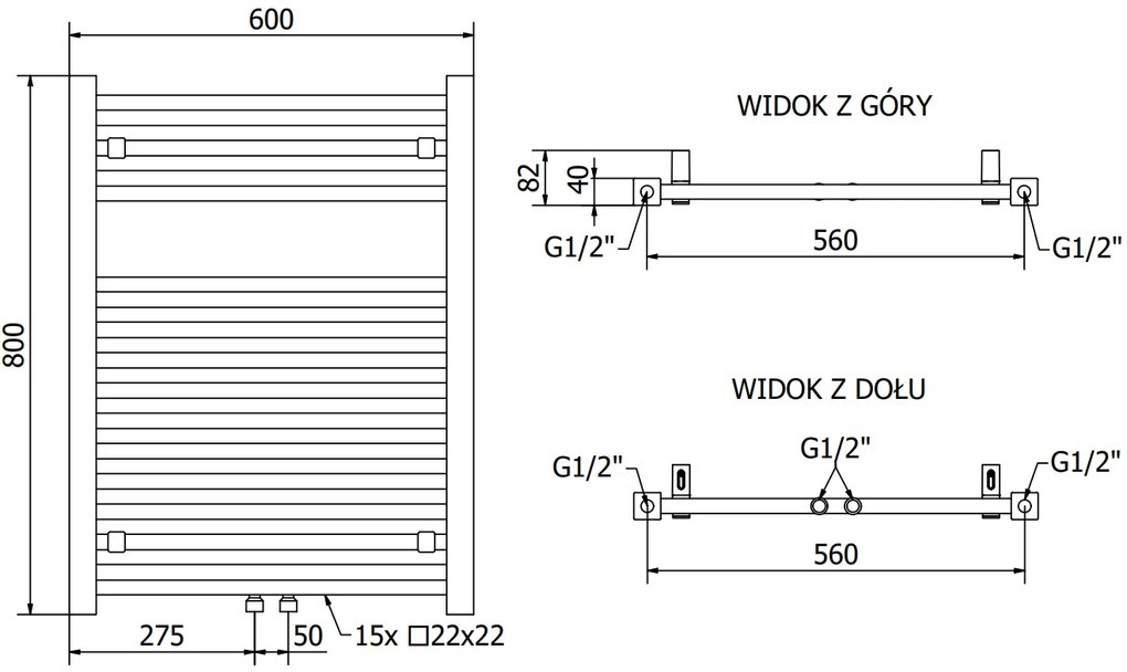 Mexen Pluton, elektrické vykurovacie teleso 800x600 mm + vykurovacia tyč 600 W, biela, W106-0800-600-2600-20