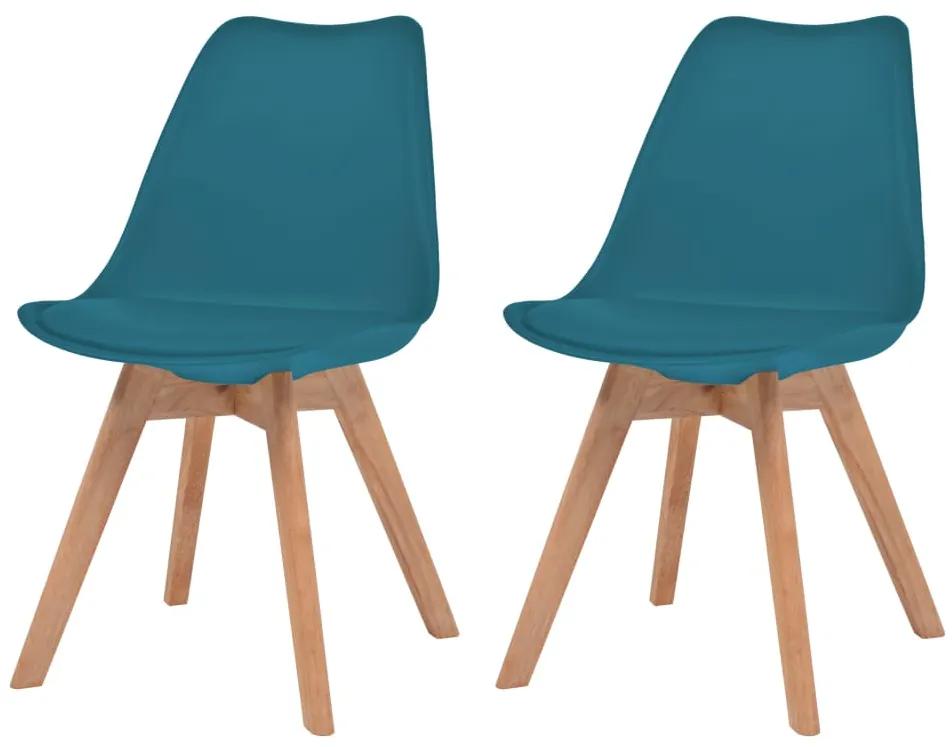 Jedálenské stoličky 2 ks, tyrkysové, umelá koža