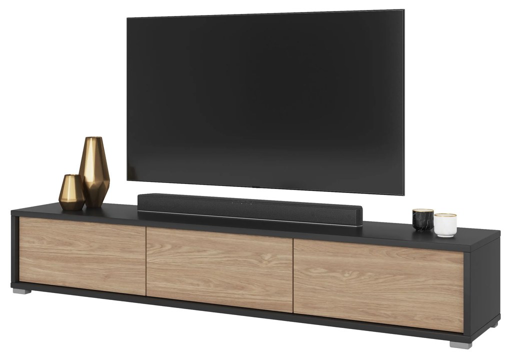 TV stolík Fiora 38 (antracit + dub olejovaný). Akcia -21%. Vlastná spoľahlivá doprava až k Vám domov. 1066461
