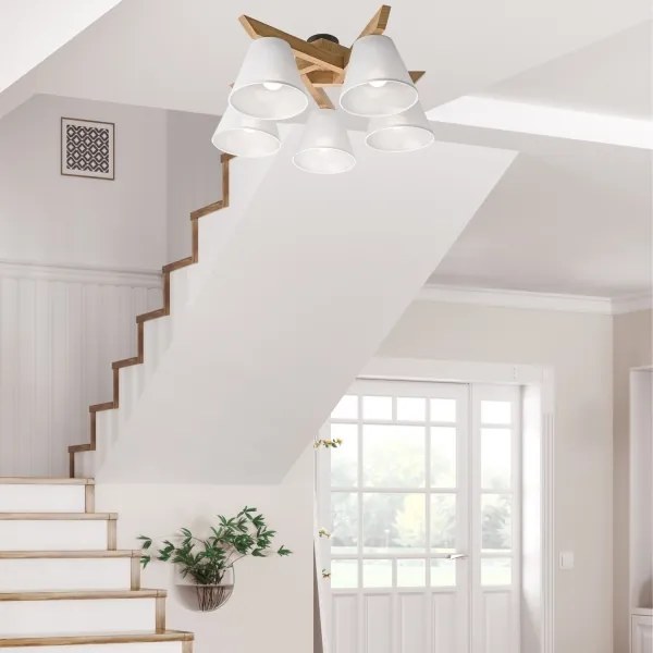 Prisadený luster ANTONIO 5xE14/40W/230V dub