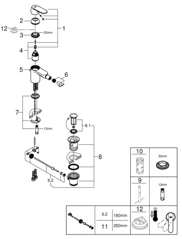 GROHE 32885000 - Bidetová batéria GET DN 15 lesklý chróm