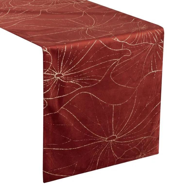 Dekorstudio Elegantný zamatový behúň na stôl BLINK 18 tehlový Rozmer behúňa (šírka x dĺžka): 35x180cm