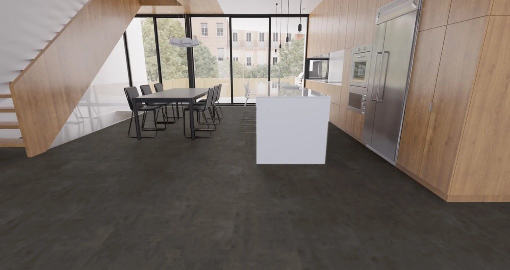 Oneflor Vinylová podlaha ECO 30 061 Origin Concrete Dark Grey - Lepená podlaha