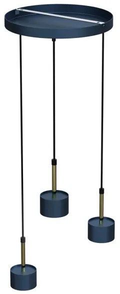 Luster na lanku ARENA 3xGX53/11W/230V modrá/zlatá