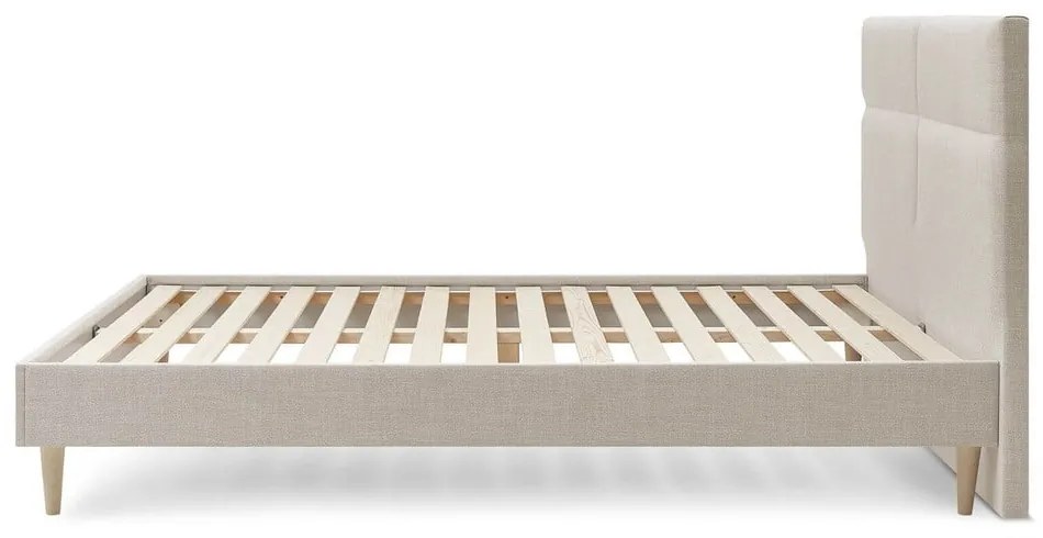 Béžová dvojlôžková posteľ Bobochic Paris Elyna Light, 160 x 200 cm