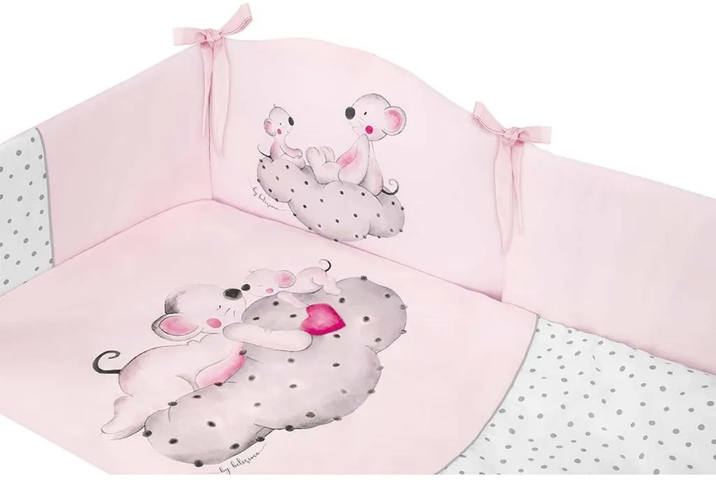 5-dielne posteľné obliečky Belisima LOVE 100/135 ružové