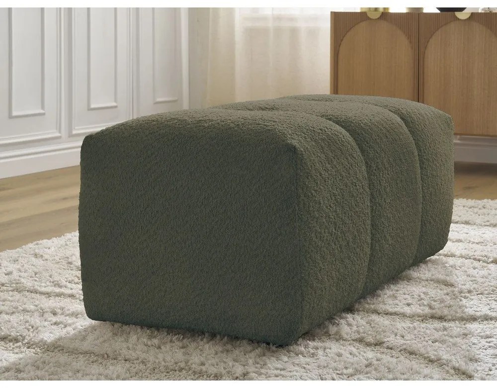 Khaki podnožka z textílie buklé Roxelane – Bobochic Paris