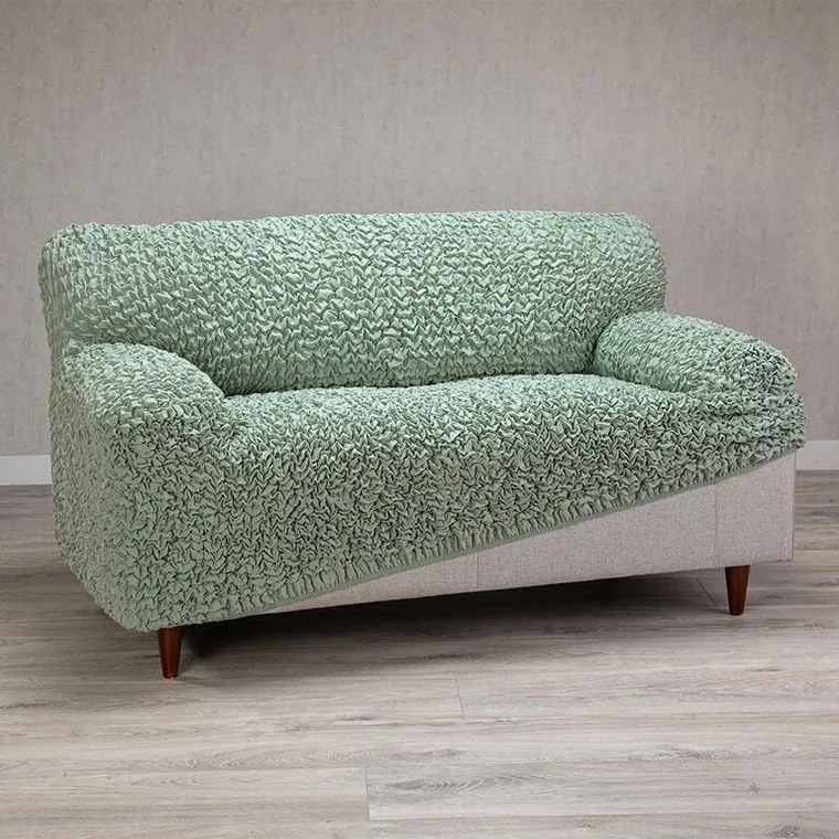 Bielastické poťahy FUCO biobavlna mätové dvojkreslo (š. 120 - 160 cm)