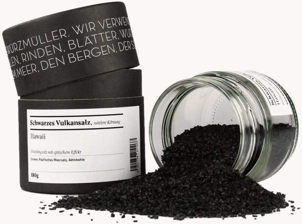 Stredne hrubá čierna vulkanická soľ