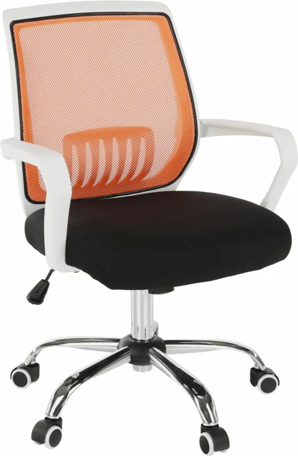 Kancelárske kreslo, čierna/oranžová, LANCELOT