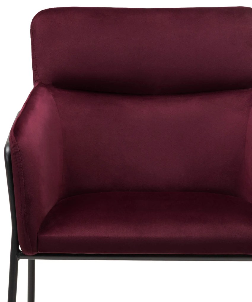 Vínové dizajnové jedálenské kreslo HELSINKI VELVET