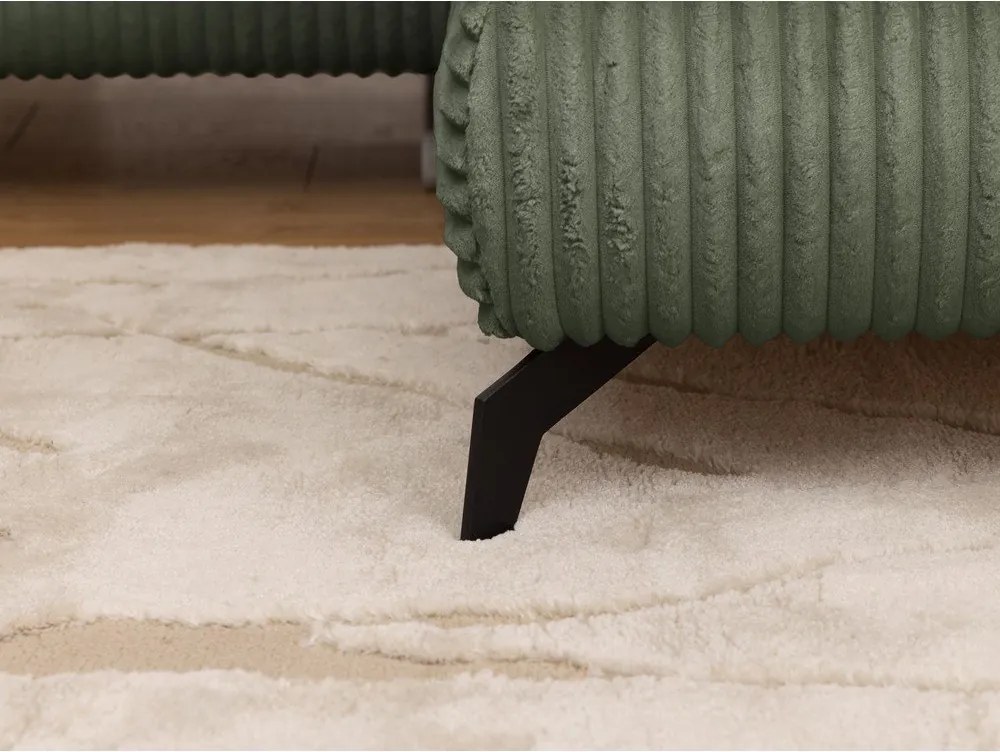 Zelená menčestrová rohová pohovka (pravý roh/do L) Marbeya – Ropez