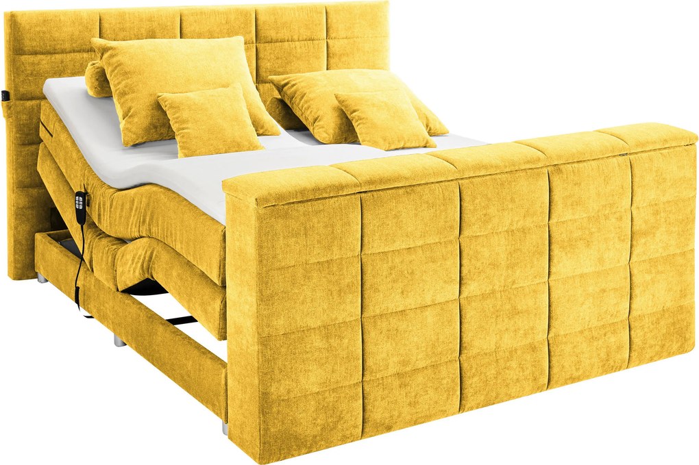 XXXLutz BOXSPRINGOVÁ POSTEĽ, 180/200 cm, žltá Carryhome - Online Only spálne - 002220044909