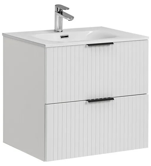 Závěsná skříňka Casad se zápustným umyvadlem 60 cm bílá