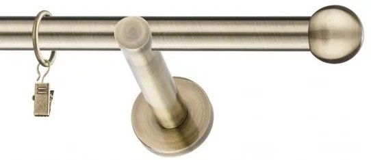 Dekorstudio Mosadzná jednoradová garniža GUĽA 19mm Dĺžka: 120cm, Typ uchytenia: Držiak modern, Typ príslušenstva: Bez príslušenstva