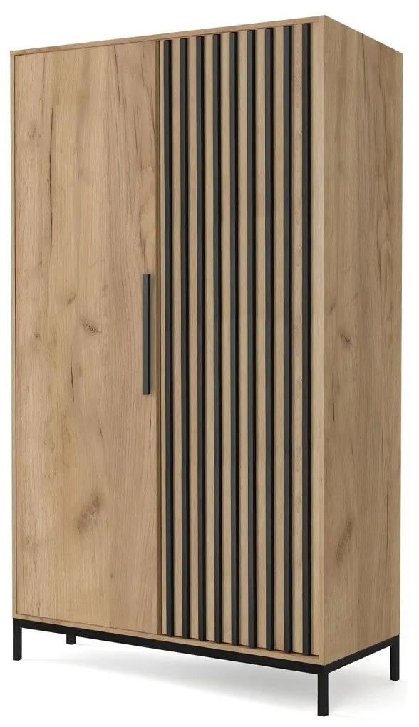 Šatní skříň LAMINO 93,8 cm dub craft/černá