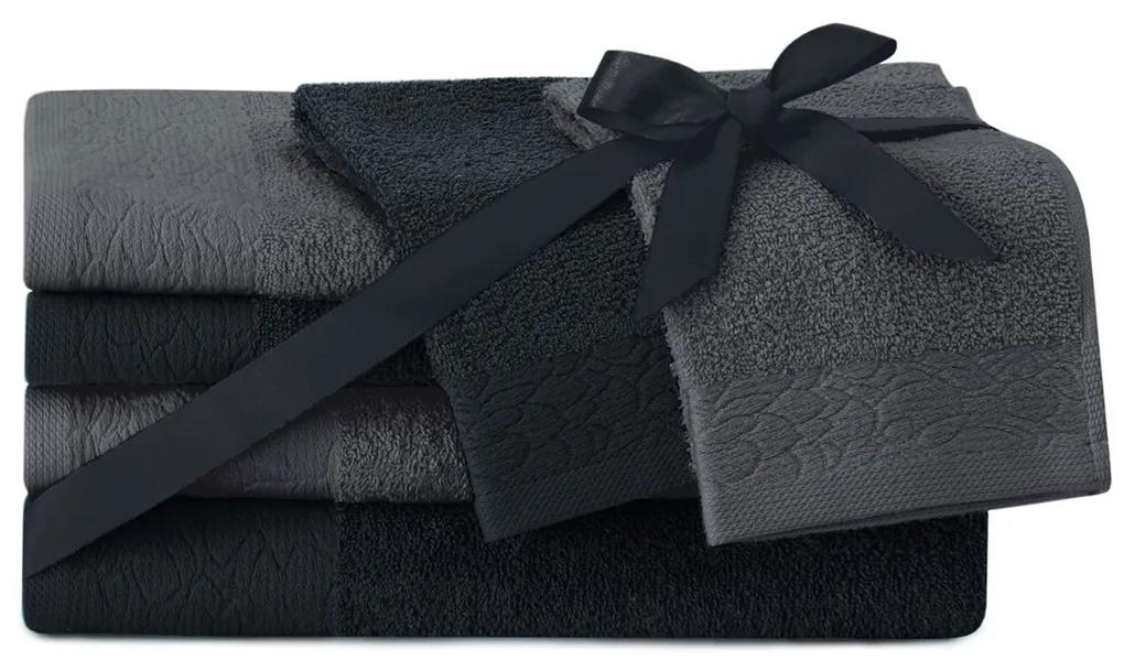 Sada 6 uterákov FLOSS classic style čierný