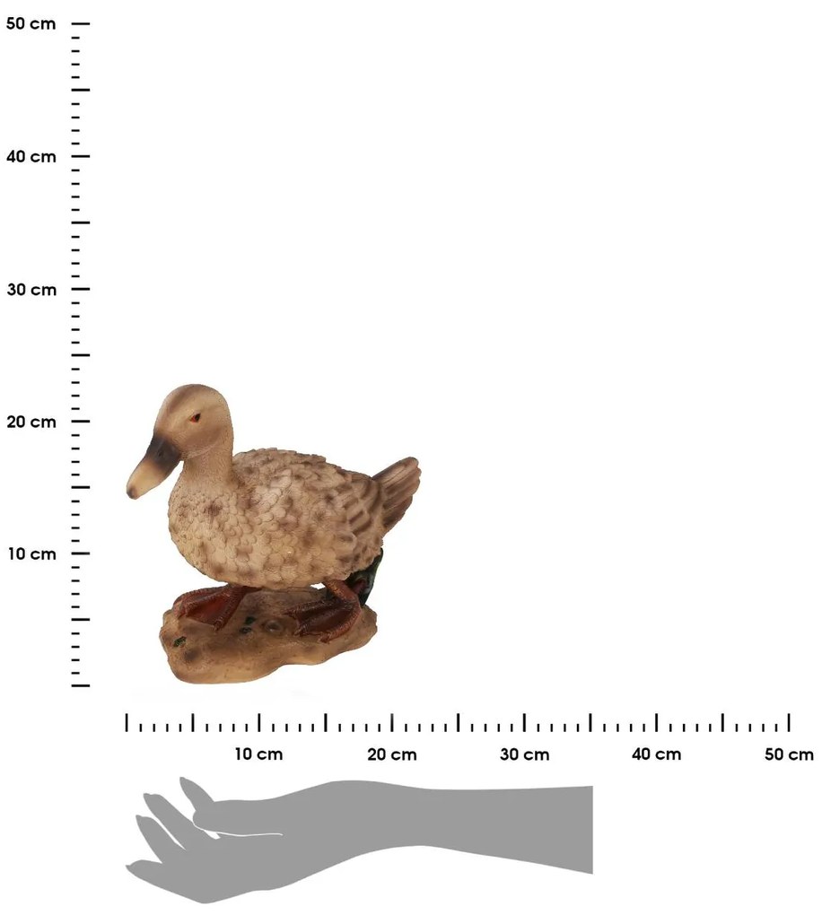 Záhradná figúrka z polistone Duck2, 26,5x21 cm, hnedá