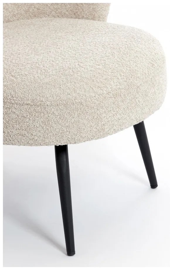 Krémové kreslo z textílie buklé Dieyda – Light &amp; Living