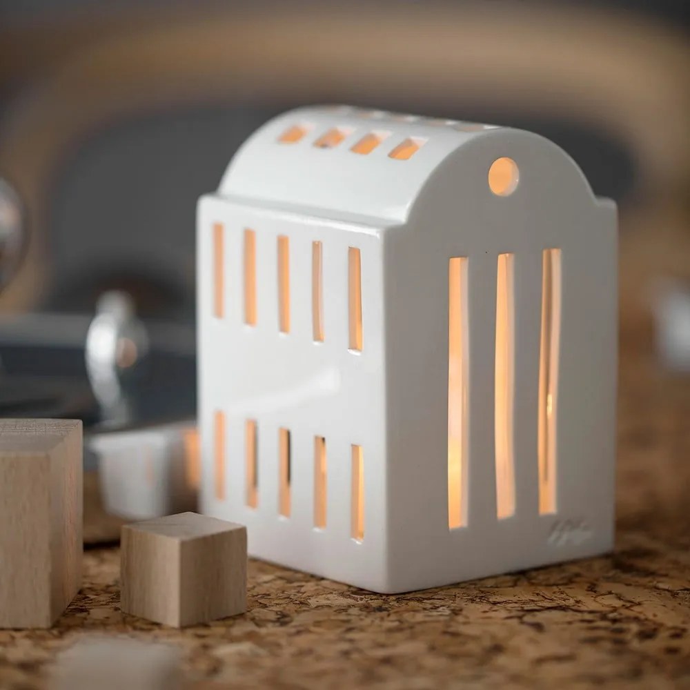 Biely keramický svietnik Kähler Design Urbania Lighthouse Smithy