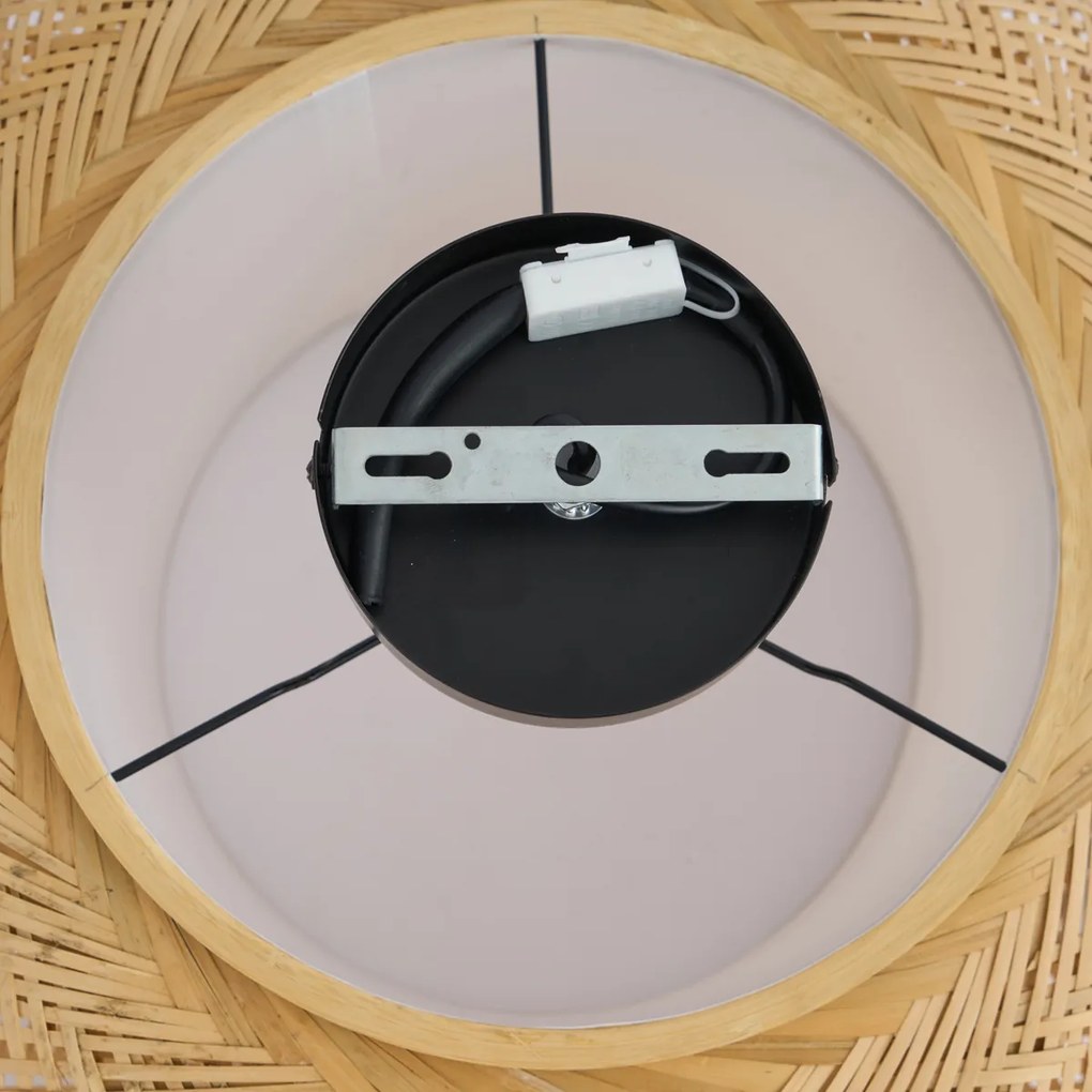 Inteligentné stropné svietidlo bambusové s bielym interiérom vrátane WiFi A60 - Liva