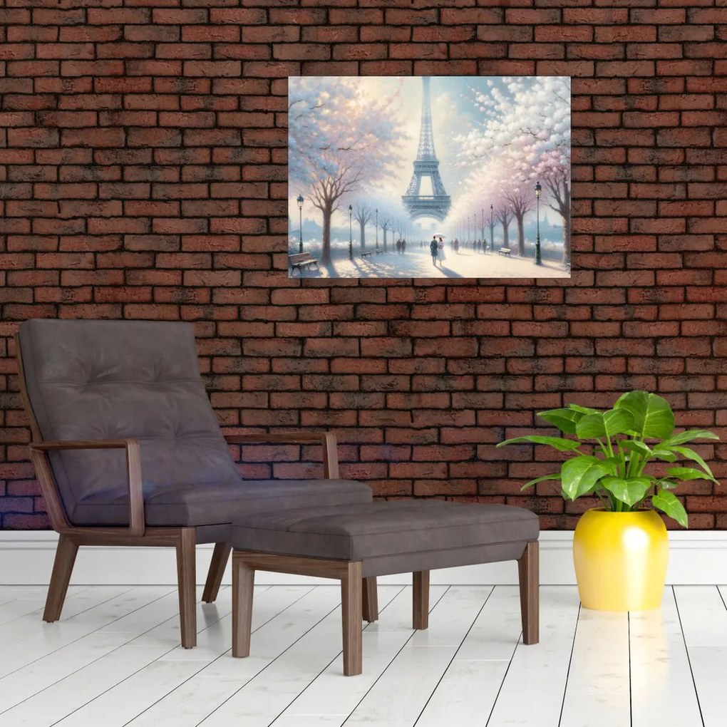 Sklenený obraz - Maľba z Paríža (70x50 cm)