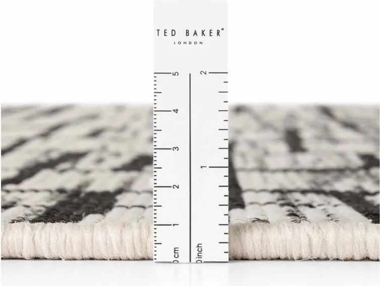 Čierny/krémovobiely okrúhly vnútorný a vonkajší koberec ø 160 cm Haringey Crouch – Ted Baker