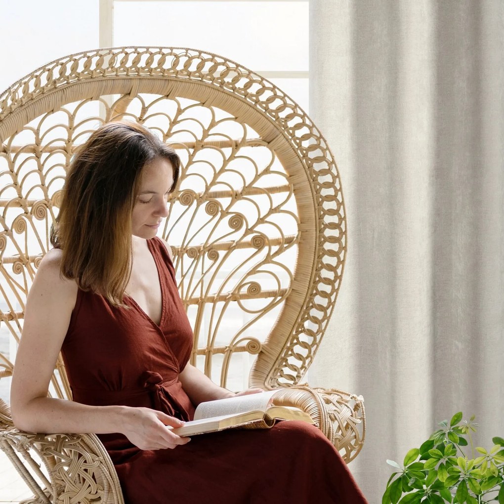 ZÁVES NA KRÚŽKOCH NILO 140X250 CM BÉŽOVÁ