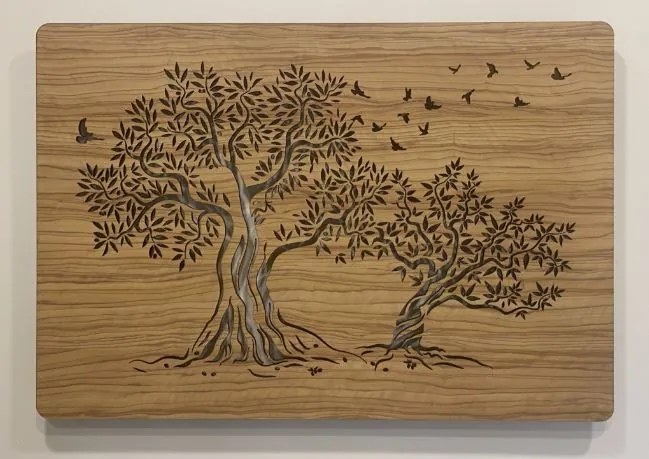 Svietiaci obraz dvoch stromov