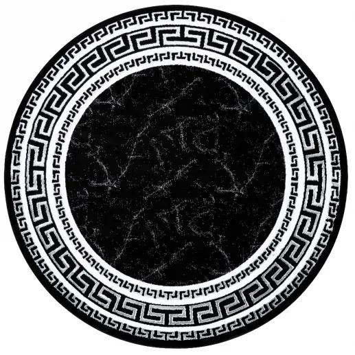 Okrúhly koberec GLOSS  2813 87 , rám, Grécky čierny