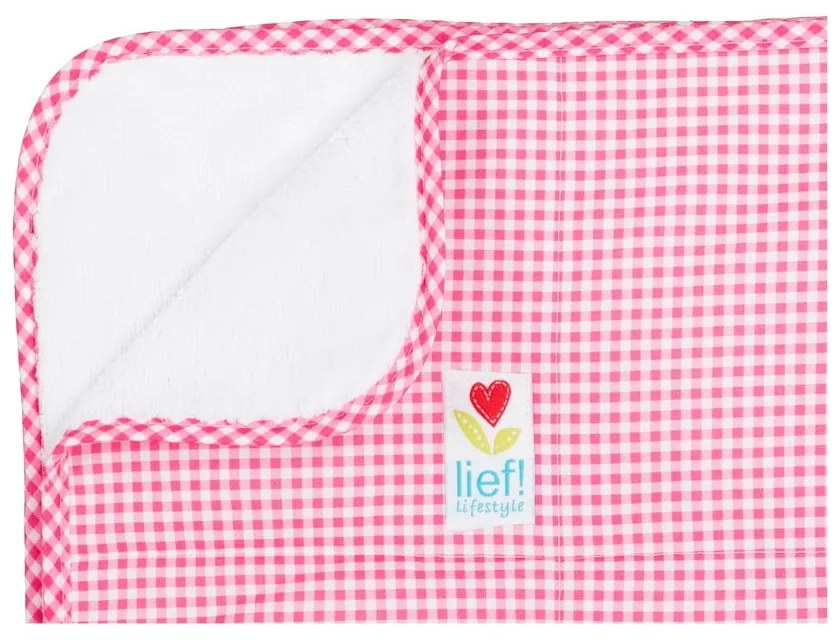 Ružovo-biela prikrývka do detskej postieľky Tiseco Home Studio, 100 x 150 cm
