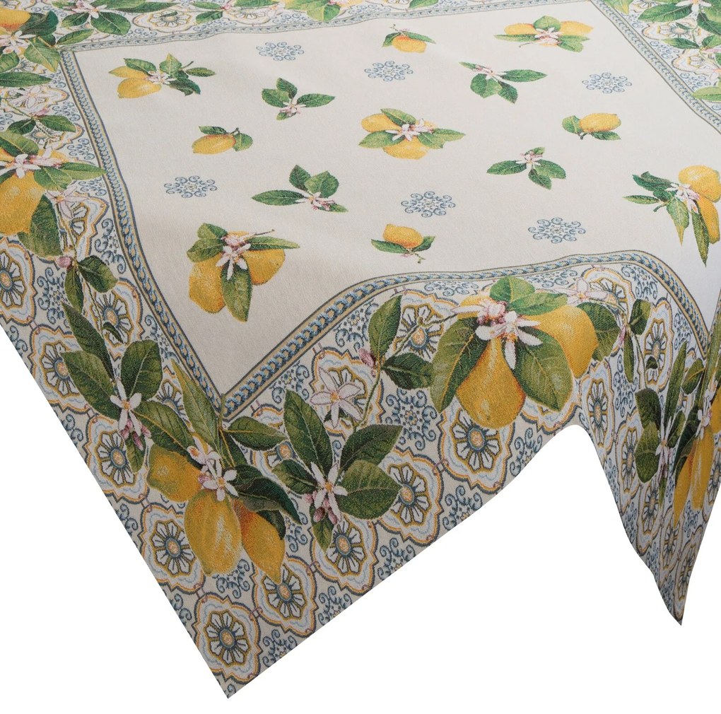 EUROFIRANY GOBELÍNOVÝ OBRUS LEMON 100X100 CM VZOROVANÝ