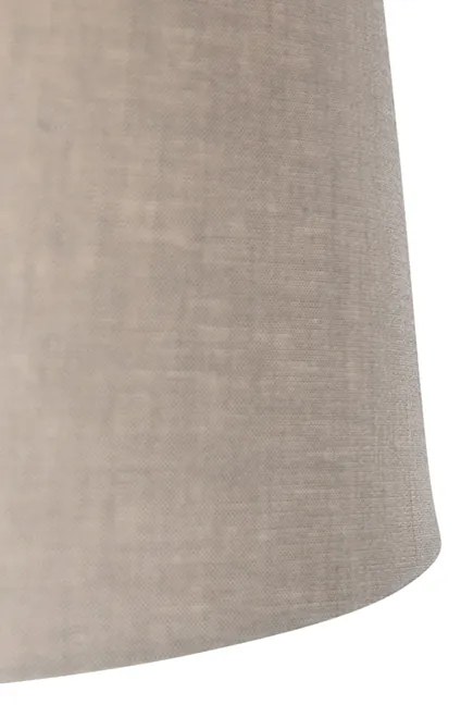 Závesné svietidlo čierne s tienidlom z ľanu taupe 35 cm - Blitz