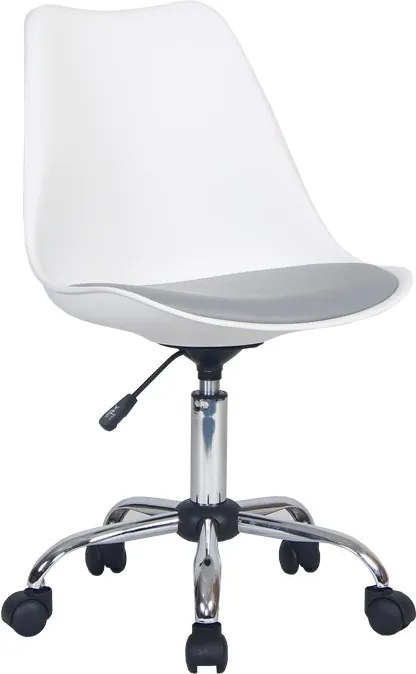 KONDELA Darisa kancelárska stolička biela / sivá / chróm