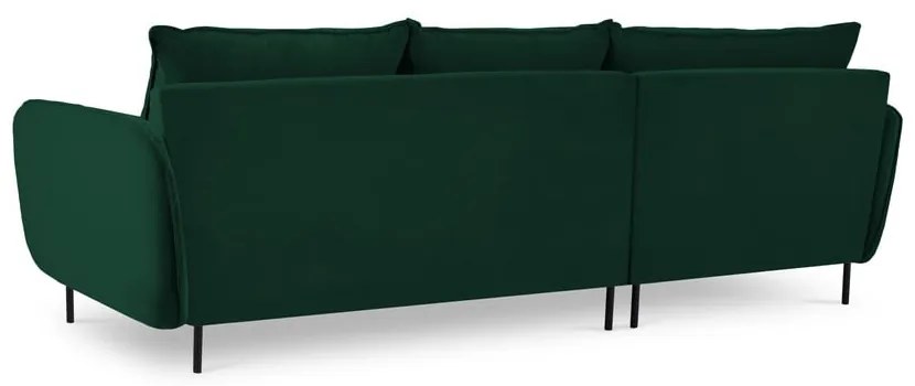 Tmavozelená zamatová rohová pohovka (ľavý roh) Vienna – Cosmopolitan Design
