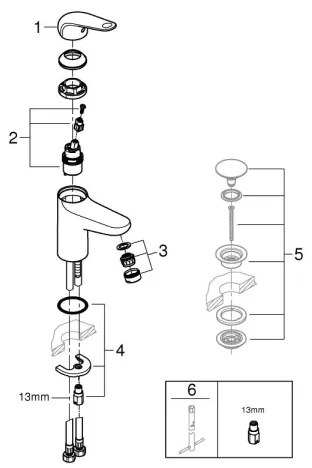 GROHE 24317001 - Umývadlová batéria SWIFT 162 mm lesklý chróm