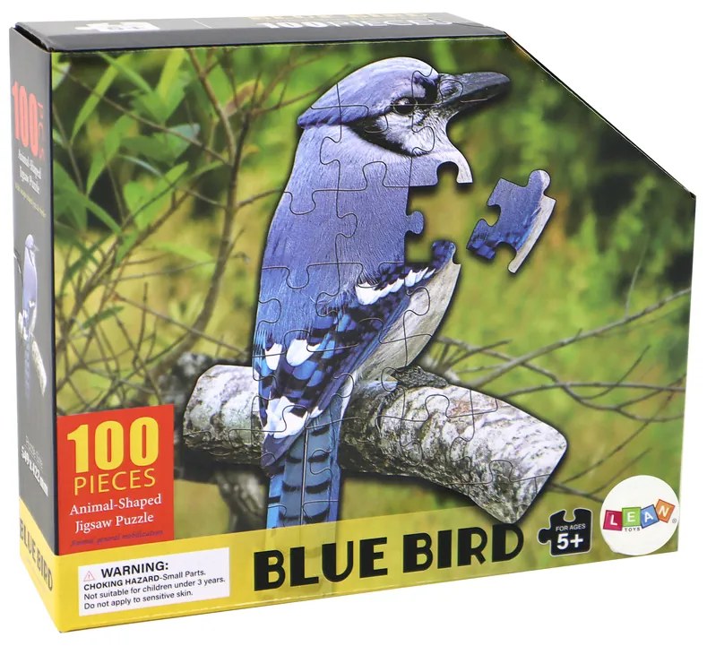 Lean Toys Puzzle 100 dielikov – Modrý vtáčik