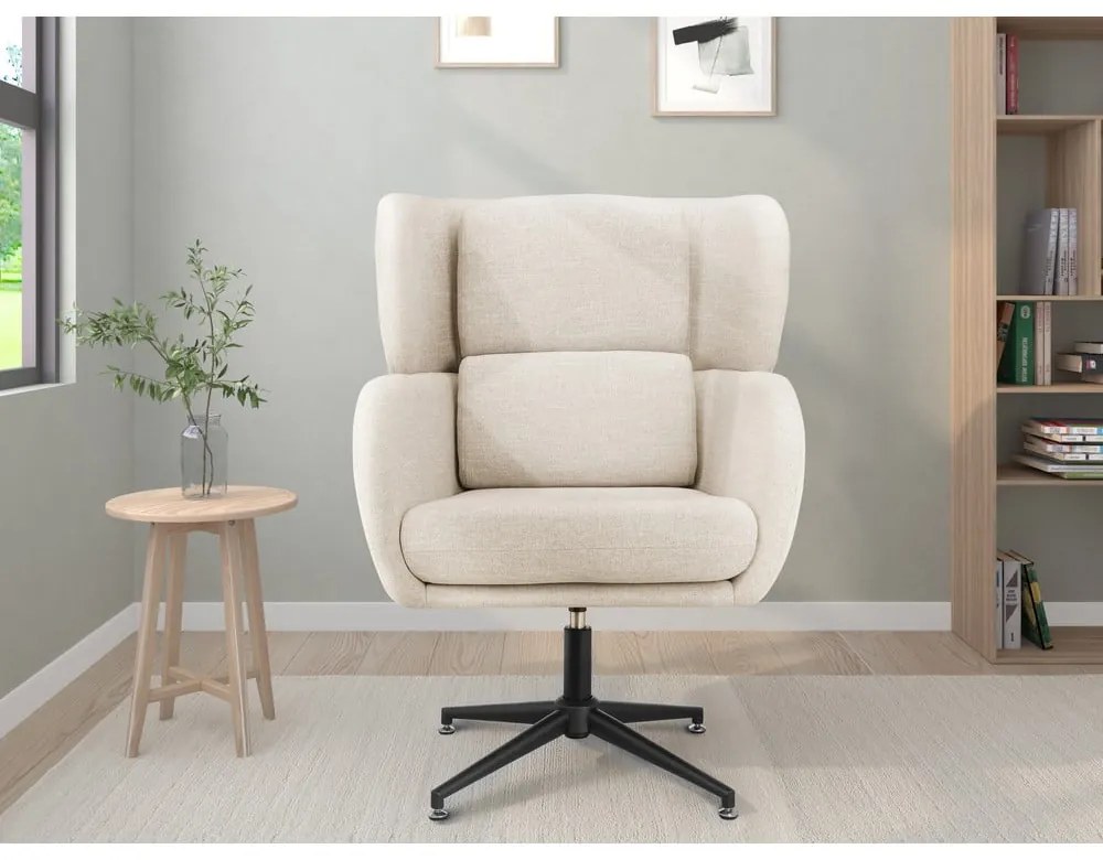 Biele zamatové kreslo ušiak Vanessa – Støraa