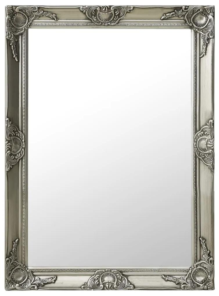vidaXL Nástenné zrkadlo v barokovom štýle 60x80 cm strieborné
