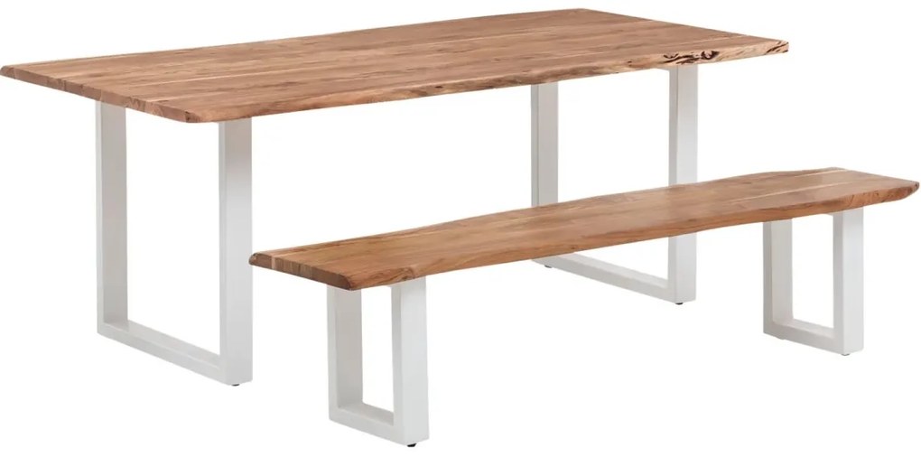 furniture-nabytek.cz - Masivní lavice Bullwer z akáciového dřeva, lakovaná, hnědá – 190×40 cm