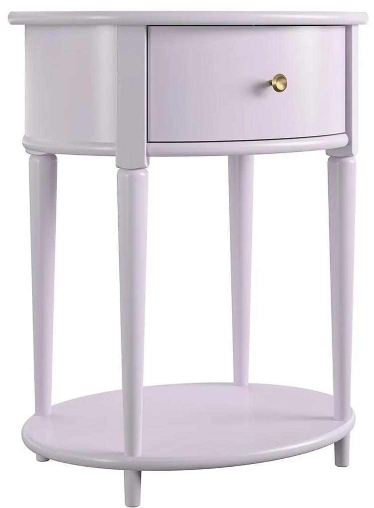 Nočný stolík „Aurora Lavender", 66 x 55 x 45 cm