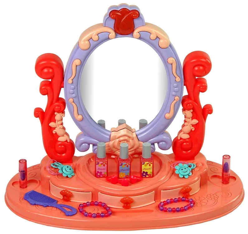 Lean Toys Toaletný stolík so zrkadlom a doplnkami